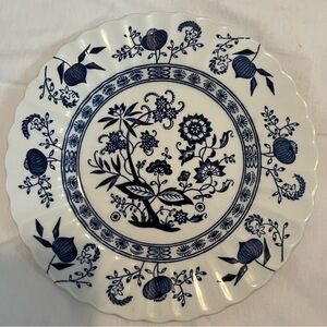 Blue White Nordic Classic J &G Meakin Plate 7” Hand Engraving English Ironstone